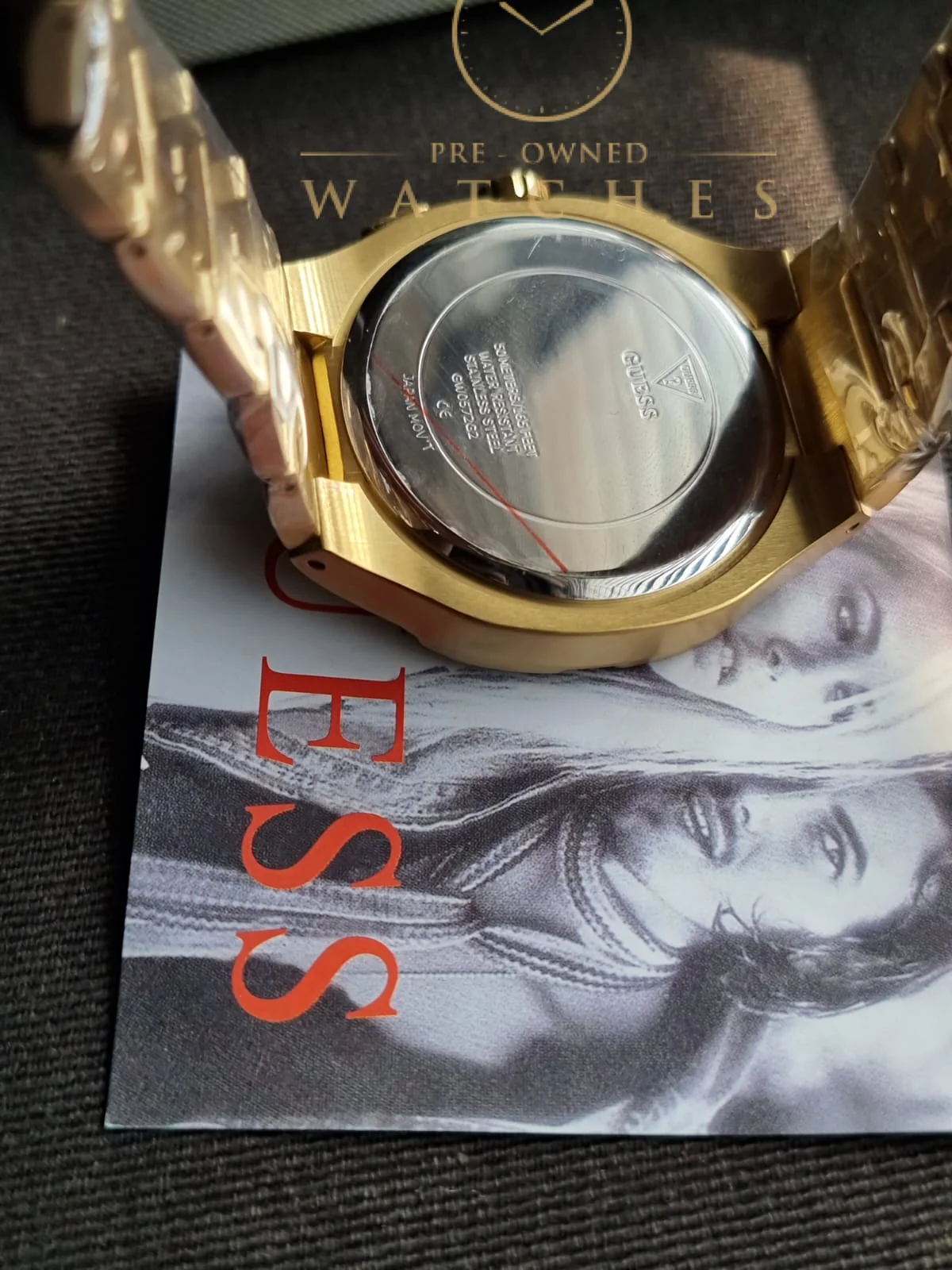 Guess Men’s Quartz Gold Stainless Steel Black Dial 42mm Watch GW0572G2 - Image 9