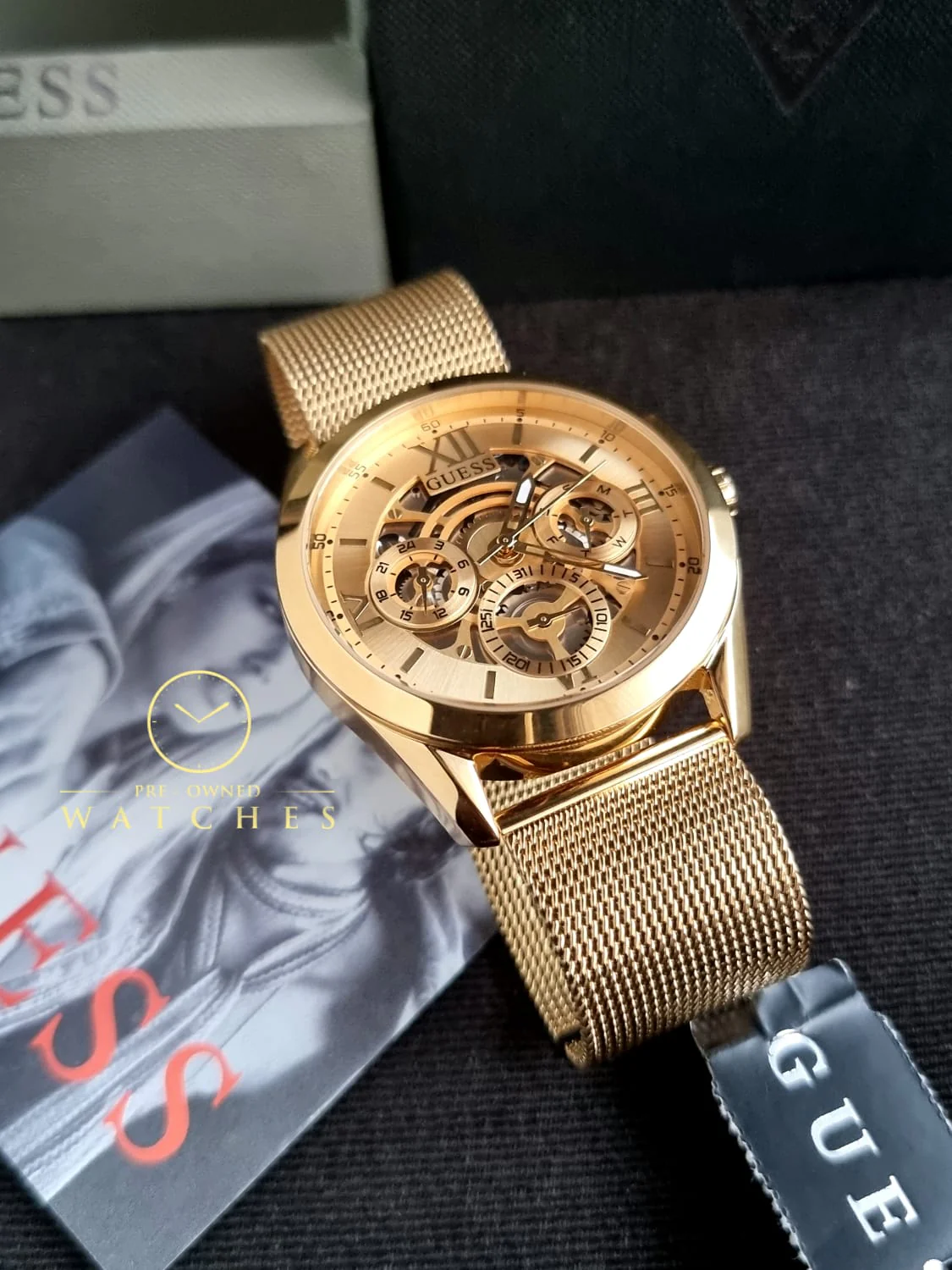 Guess Men’s Quartz Gold Stainless Steel Gold Dial 42mm Watch GW0368G2 - Image 10