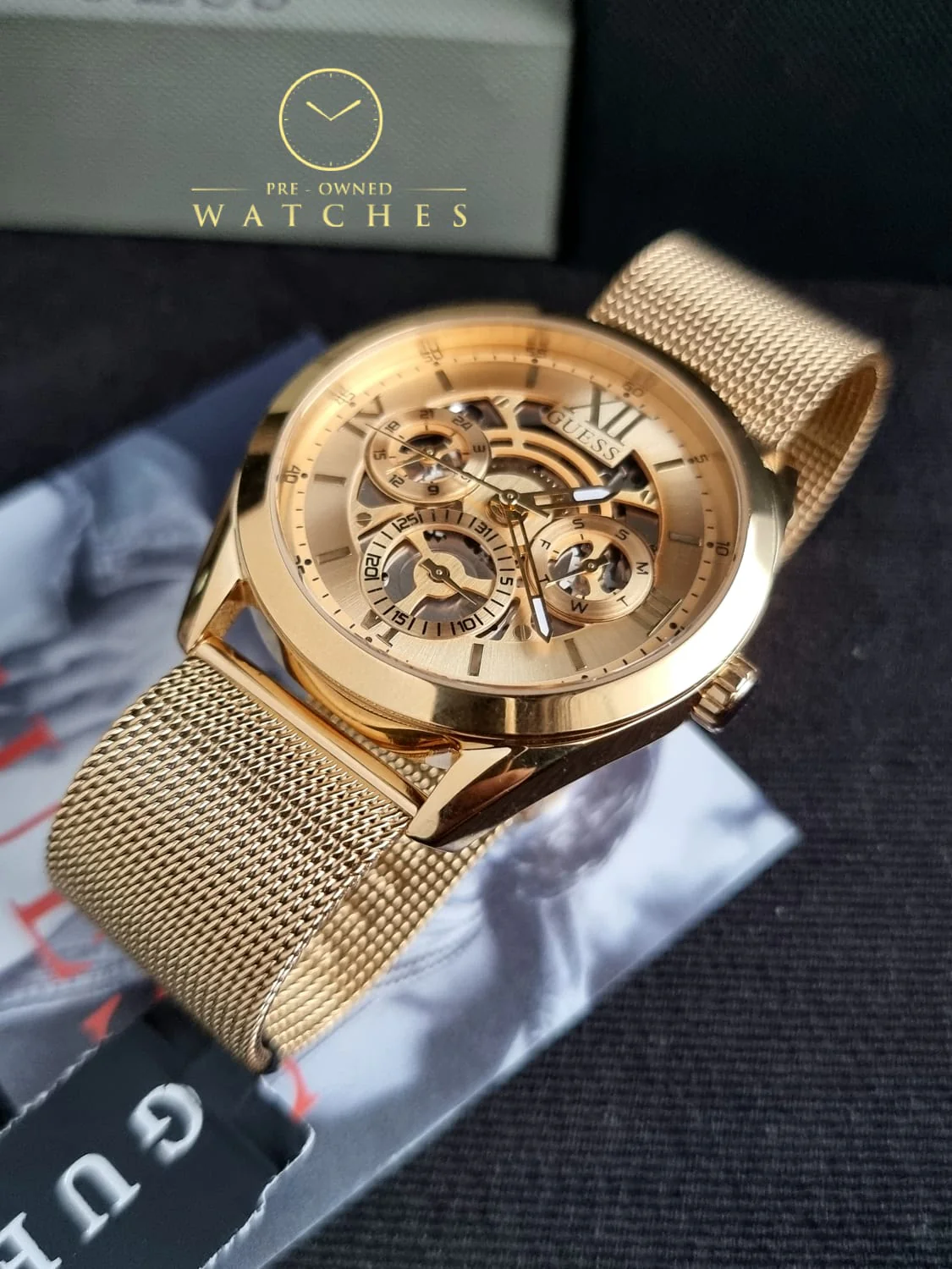 Guess Men’s Quartz Gold Stainless Steel Gold Dial 42mm Watch GW0368G2 - Image 11