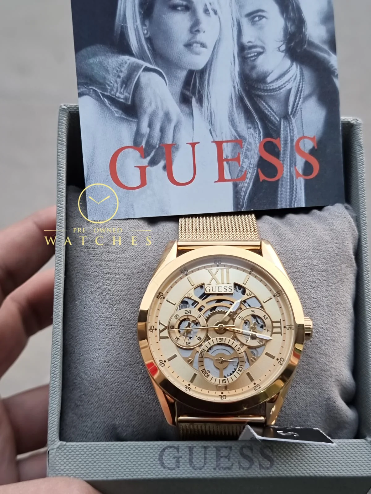 Guess Men’s Quartz Gold Stainless Steel Gold Dial 42mm Watch GW0368G2 - Image 5