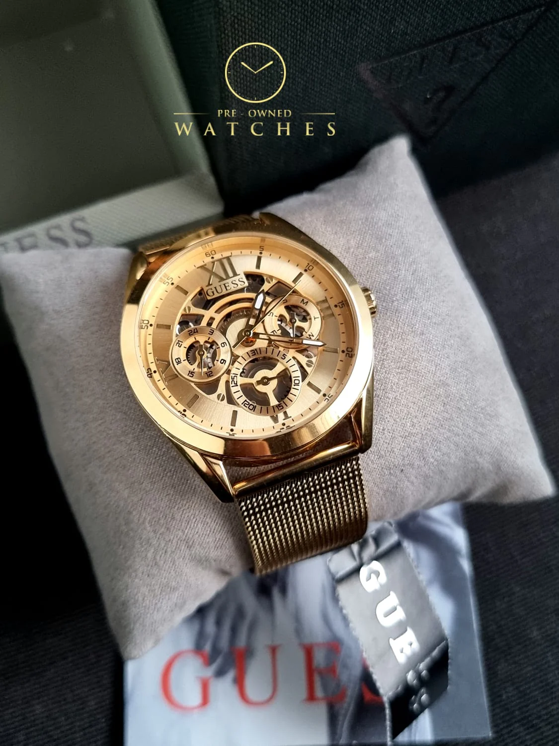 Guess Men’s Quartz Gold Stainless Steel Gold Dial 42mm Watch GW0368G2 - Image 6