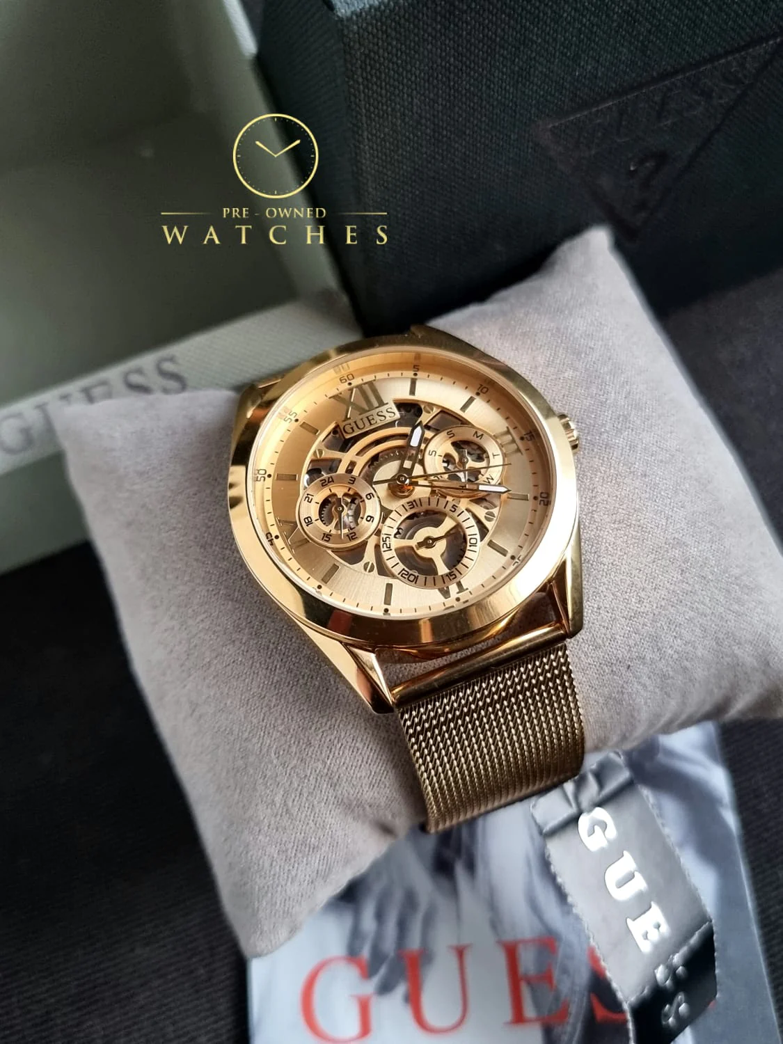 Guess Men’s Quartz Gold Stainless Steel Gold Dial 42mm Watch GW0368G2 - Image 7