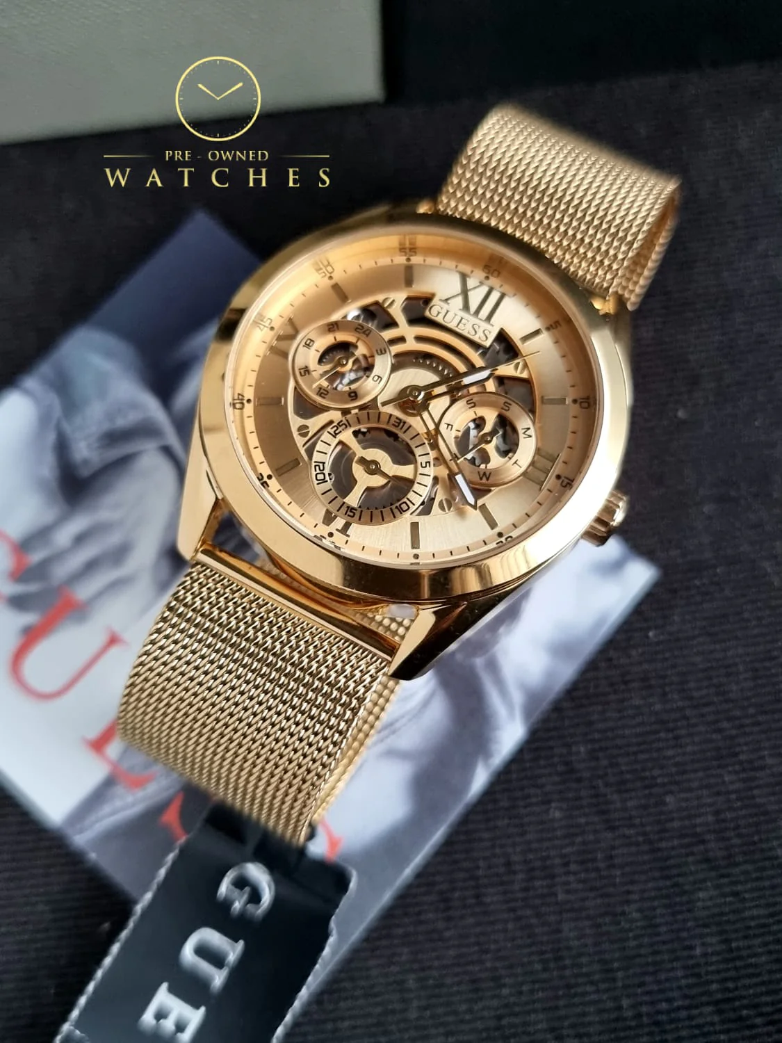 Guess Men’s Quartz Gold Stainless Steel Gold Dial 42mm Watch GW0368G2 - Image 8