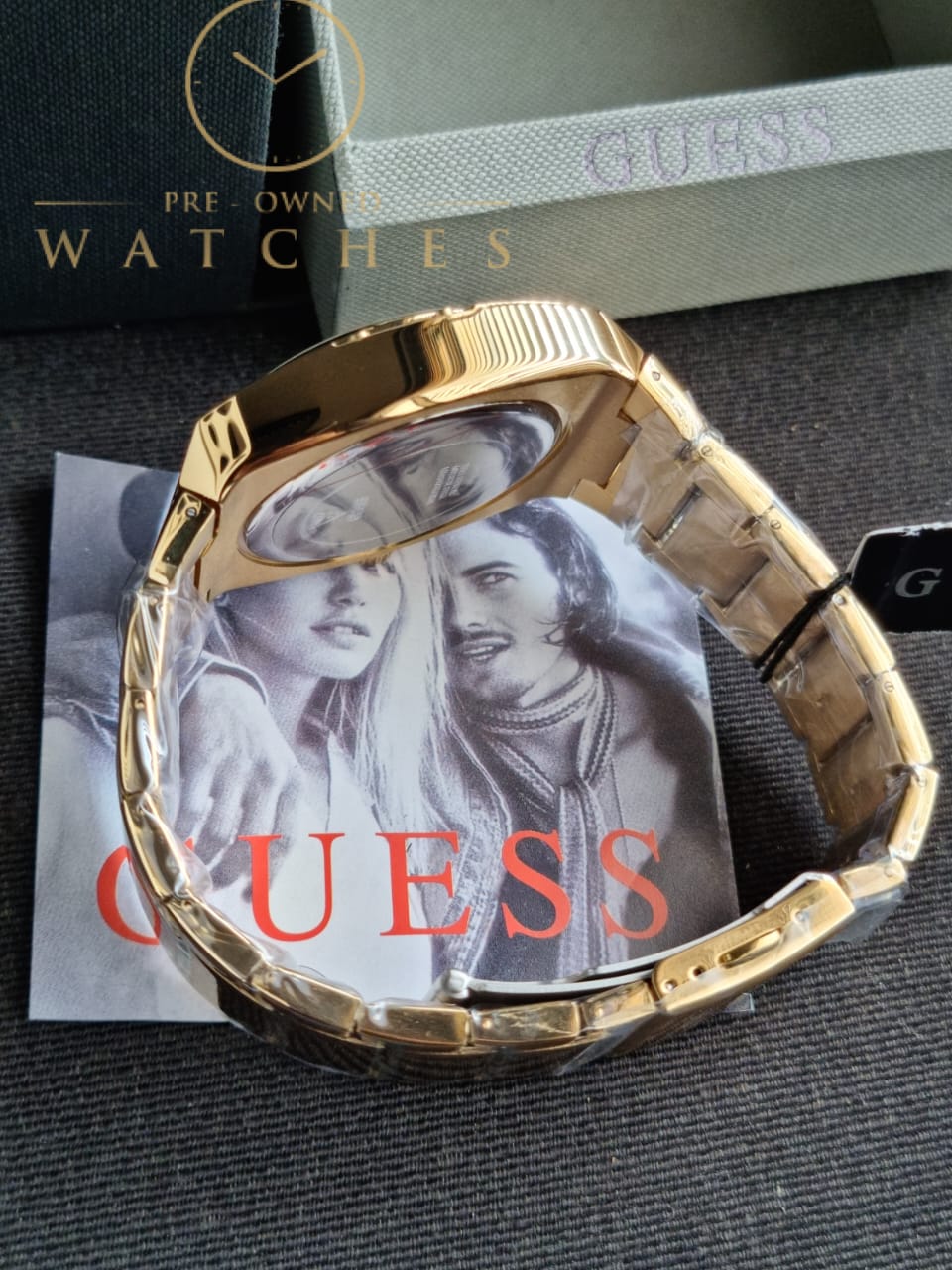 Guess Men’s Quartz Gold Stainless Steel Green Dial 43mm Watch GW0624G2 - Image 4
