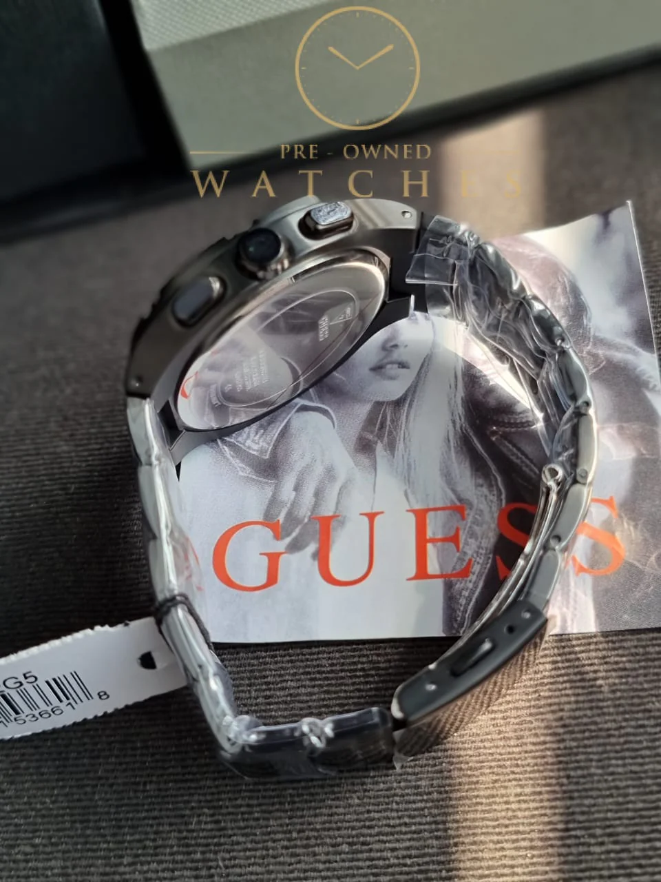 Guess Men’s Quartz Grey Stainless Steel Black Dial 42mm Watch GW0572G5 - Image 4