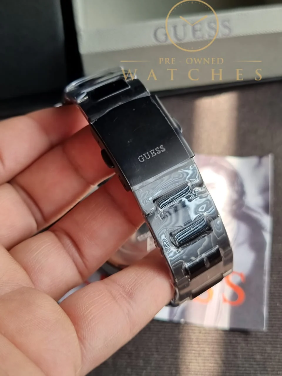 Guess Men’s Quartz Grey Stainless Steel Black Dial 42mm Watch GW0572G5 - Image 5