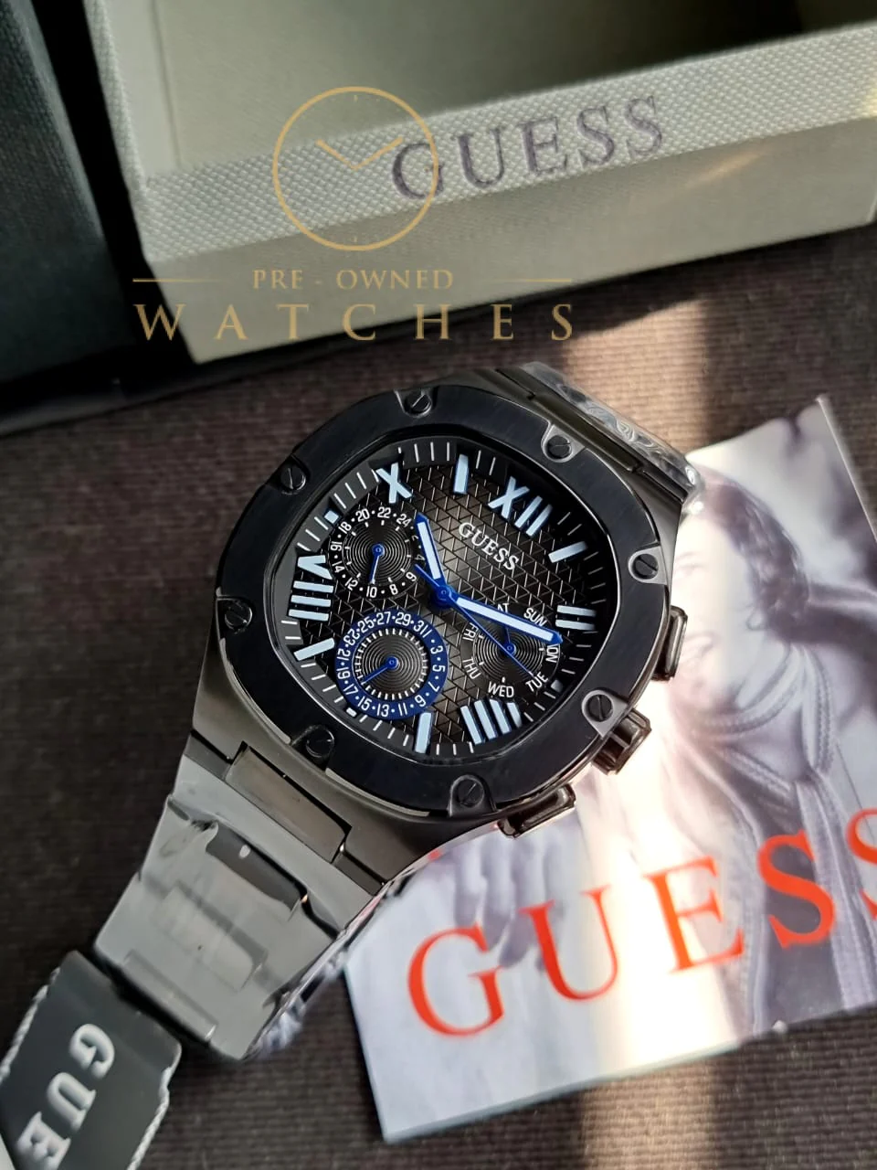 Guess Men’s Quartz Grey Stainless Steel Black Dial 42mm Watch GW0572G5 - Image 7