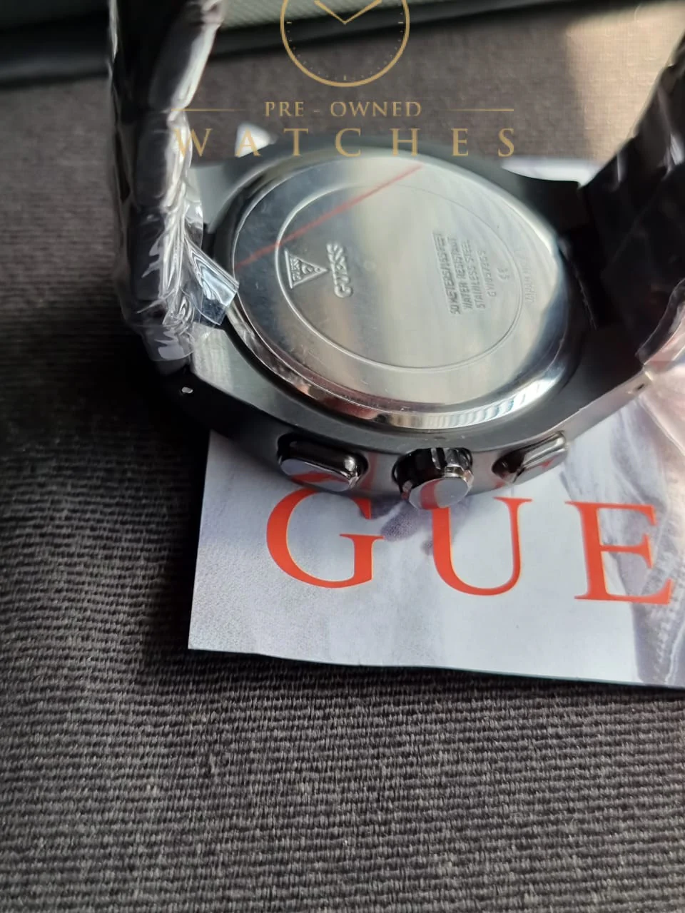 Guess Men’s Quartz Grey Stainless Steel Black Dial 42mm Watch GW0572G5 - Image 8