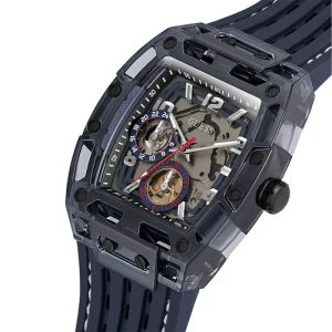 Guess Men’s Quartz Navy Blue Silicone Strap Navy Blue Dial 44mm Watch GW0499G1 - Image 2