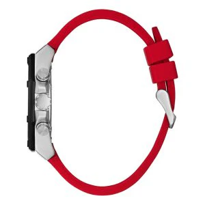 Guess Men’s Quartz Red Silicone Strap Black Dial 44mm Watch GW0263G3 - Image 2