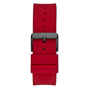 Guess Men’s Quartz Red Silicone Strap Black Dial 47mm Watch GW0208G6 - Image 2