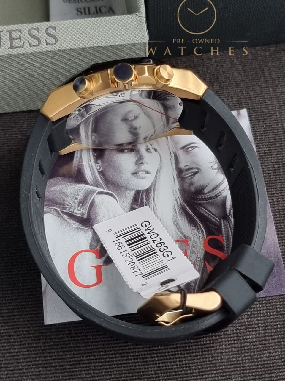 Guess Men’s Quartz Silicone Strap Black Dial 44mm Watch GW0263G1 - Image 5