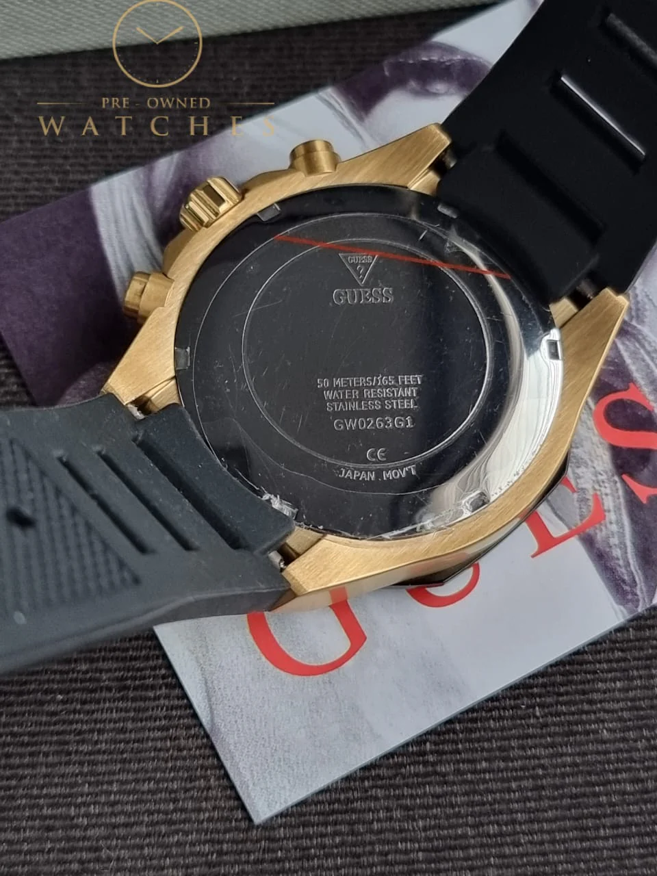 Guess Men’s Quartz Silicone Strap Black Dial 44mm Watch GW0263G1 - Image 7