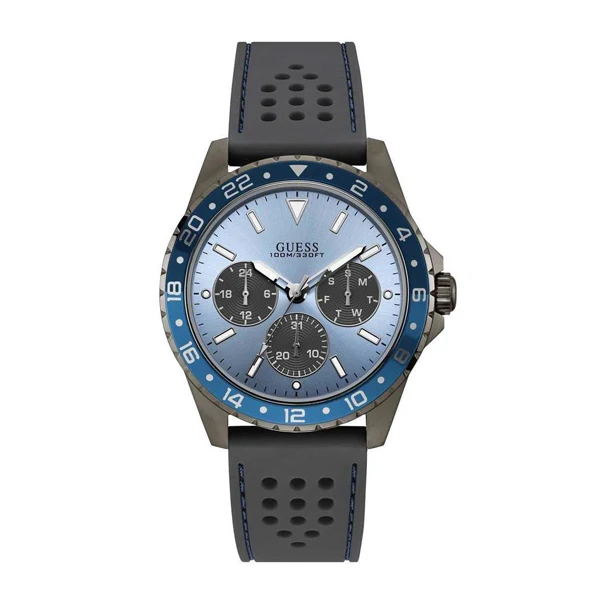 Guess Men’s Quartz Silicone Strap Blue Dial 44mm Watch W1108G6