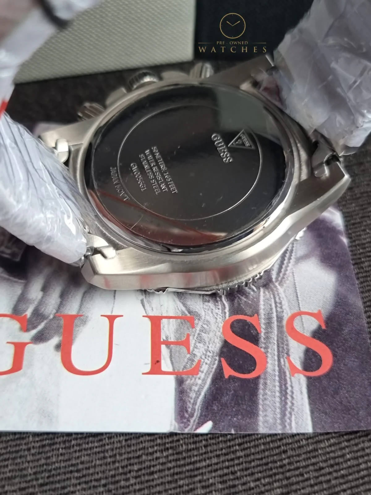Guess Men’s Quartz Silver Stainless Steel Black Dial 43mm Watch GW0056G1 - Image 3