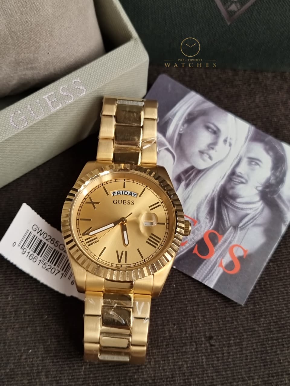 Guess Men’s Quartz Stainless Steel Gold Dial 42mm Watch GW0265G2 - Image 5