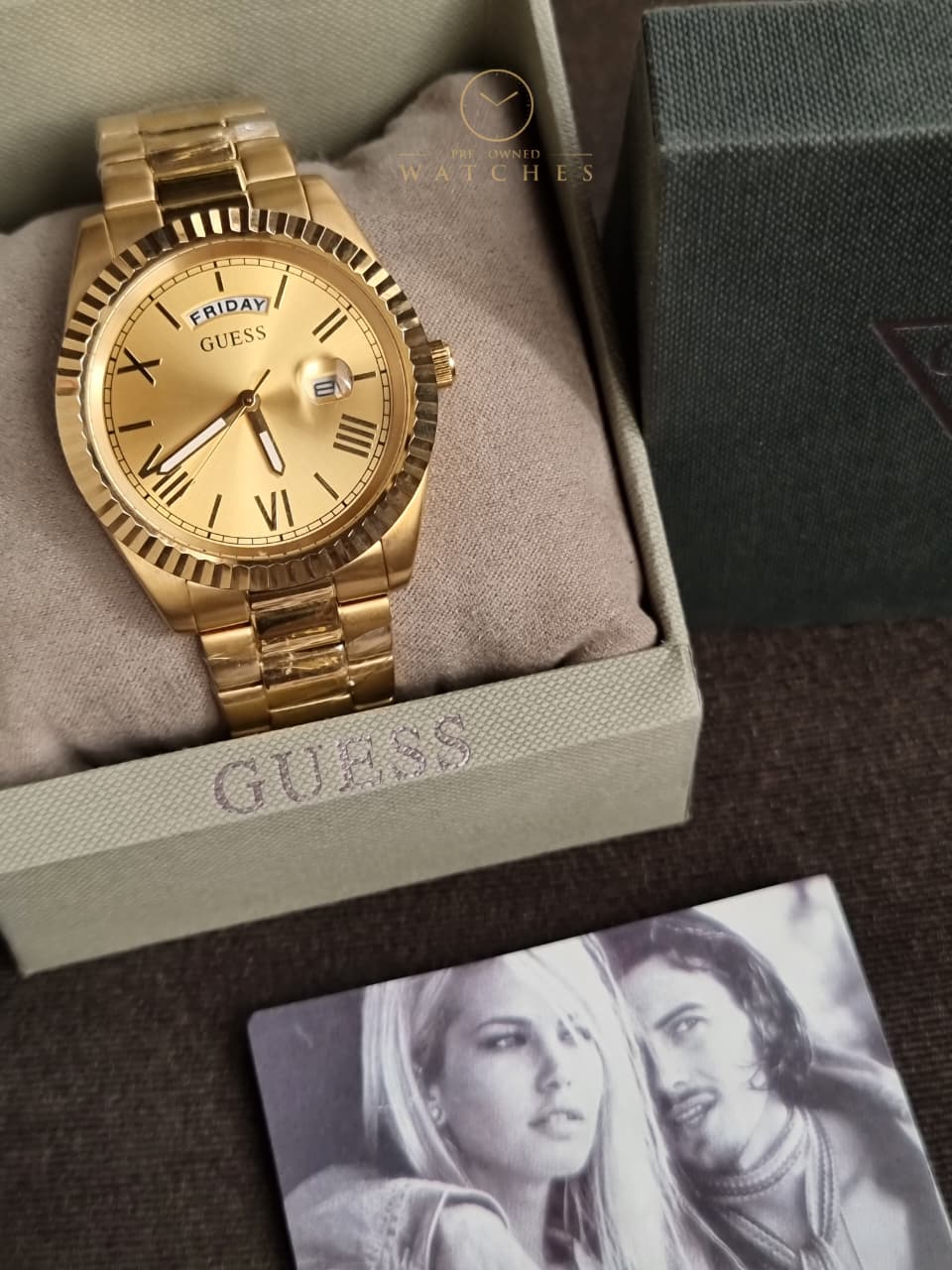 Guess Men’s Quartz Stainless Steel Gold Dial 42mm Watch GW0265G2 - Image 6