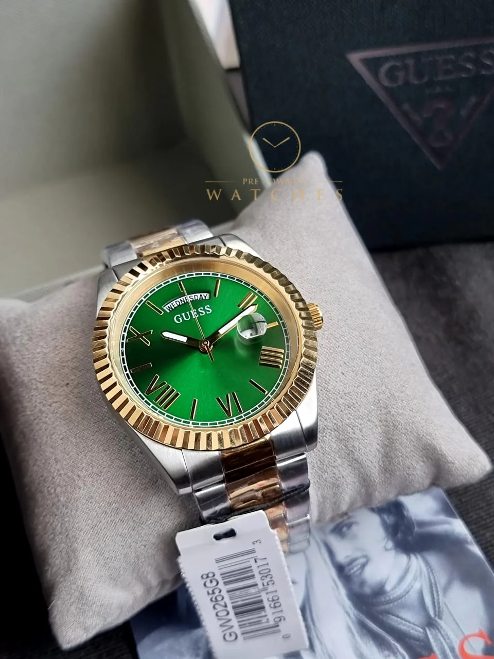 Guess Men’s Quartz Two-tone Stainless Steel Green Dial 42mm Watch GW0265G8 - Image 4