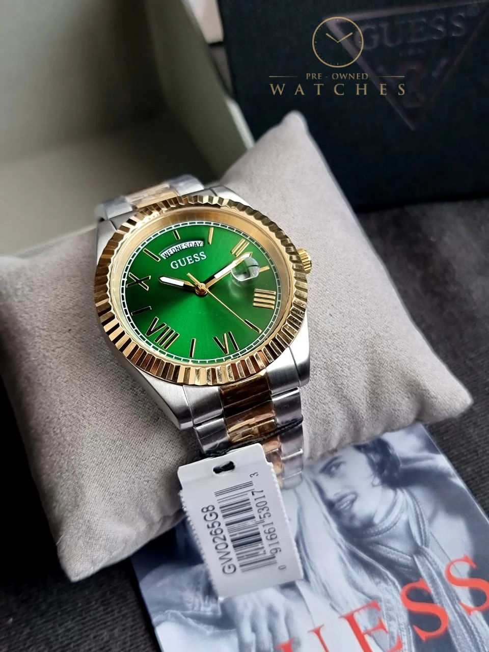 Guess Men’s Quartz Two-tone Stainless Steel Green Dial 42mm Watch GW0265G8 - Image 6