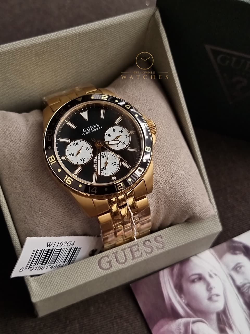 Guess Men’s Quartz Stainless Steel Black Dial 44mm Watch W1107G4 - Image 6