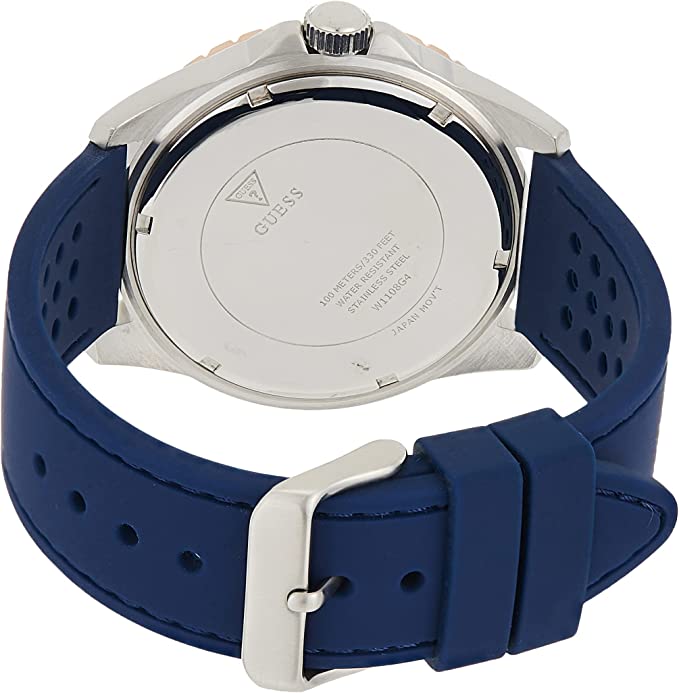 Guess Mens Multi Dial Watch with Silicone Strap, Blue, 44 mm, W1108G4 - Image 2