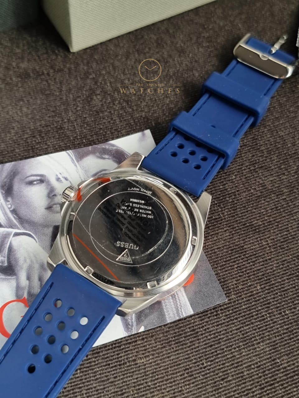 Guess Mens Multi Dial Watch with Silicone Strap, Blue, 44 mm, W1108G4 - Image 7