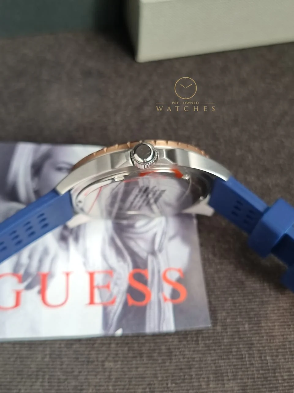 Guess Mens Multi Dial Watch with Silicone Strap, Blue, 44 mm, W1108G4 - Image 8