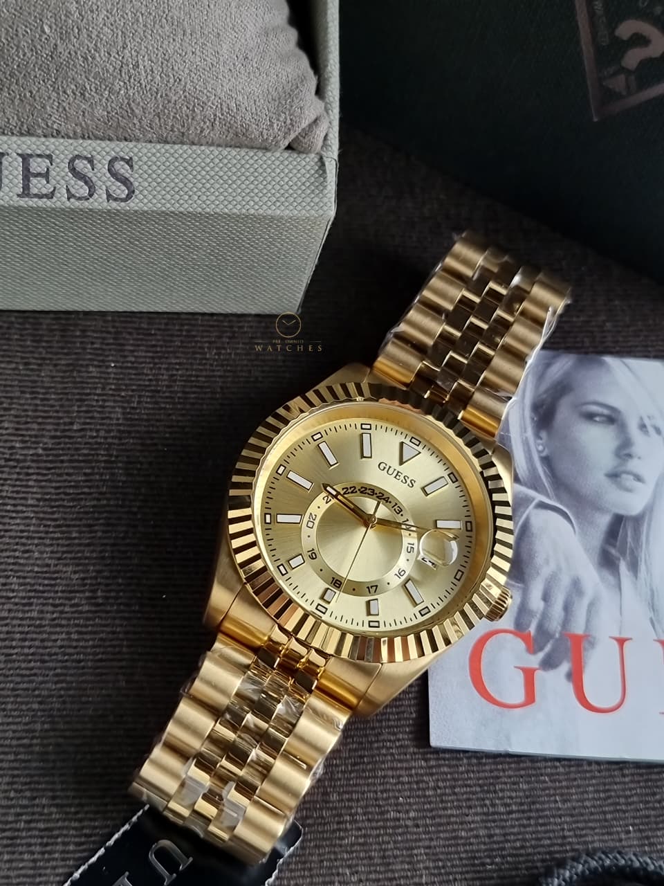 Guess Men's Wristwatch Jaden GW0977G2 Stainless Steel Gold