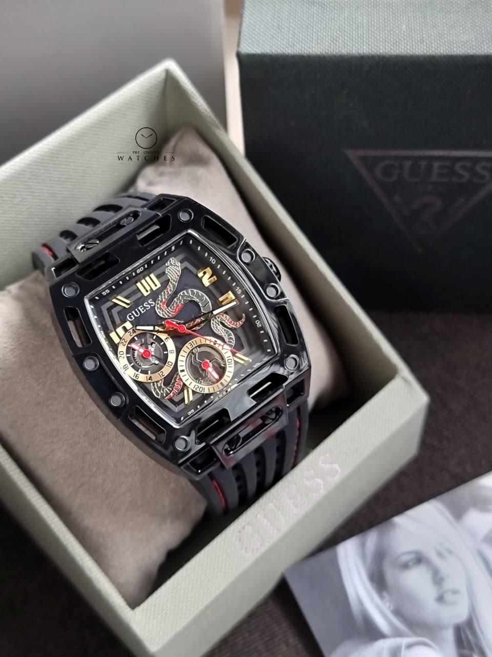 GUESS Phoenix Black Rubber Multifunction GW0857G1 - Image 3