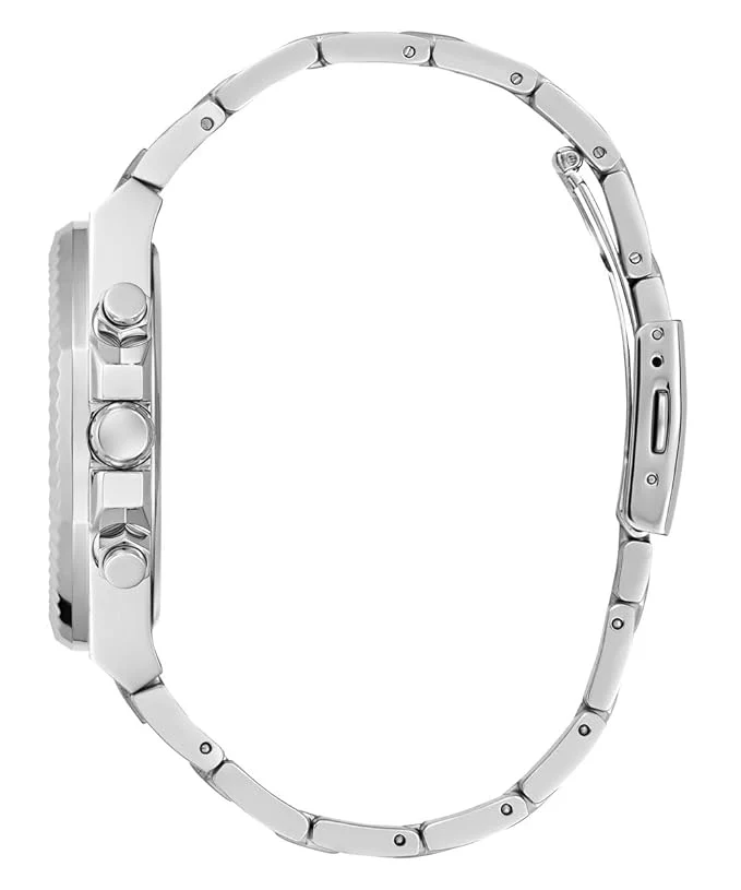GUESS Stainless Steel Analog Black Dial Men's Watch-Gw0703G1, Band Color-Silver - Image 5