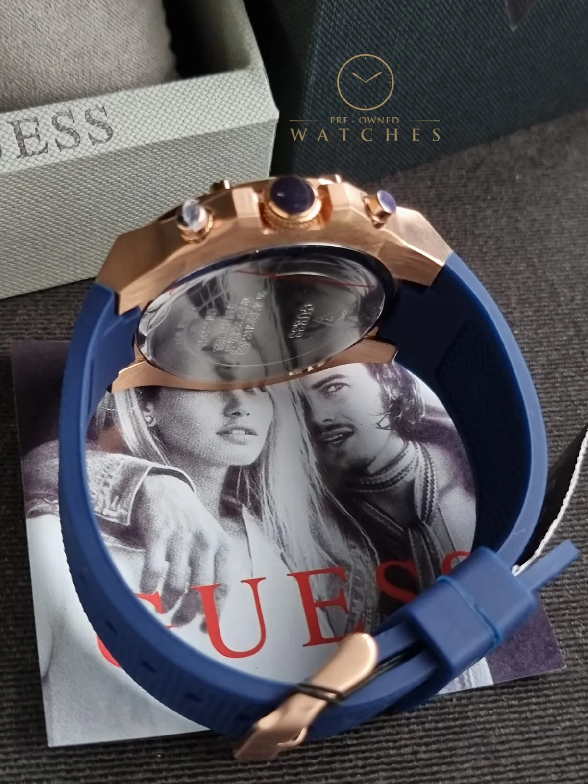 GUESS US Men's Rose Gold-Tone and Black Multifunction Watch - Image 10