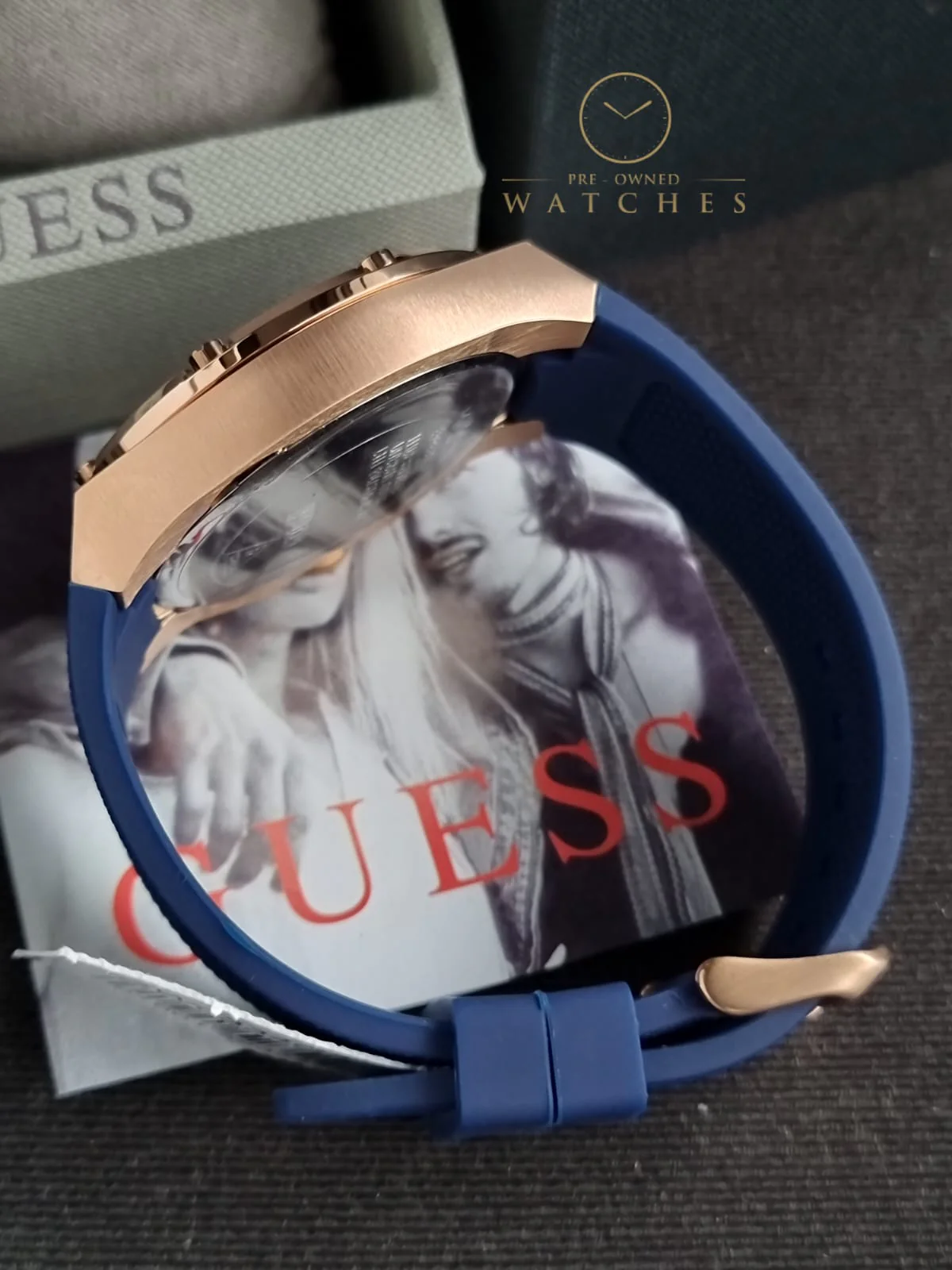 GUESS US Men's Rose Gold-Tone and Black Multifunction Watch - Image 12
