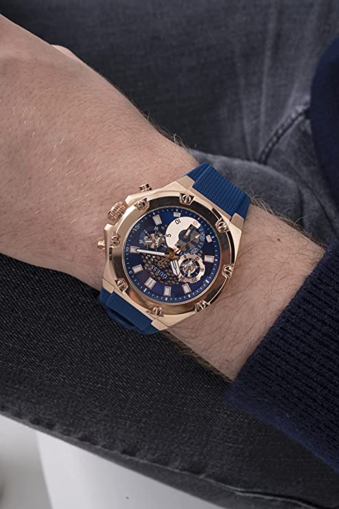 GUESS US Men's Rose Gold-Tone and Black Multifunction Watch - Image 3