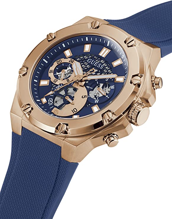 GUESS US Men's Rose Gold-Tone and Black Multifunction Watch - Image 4