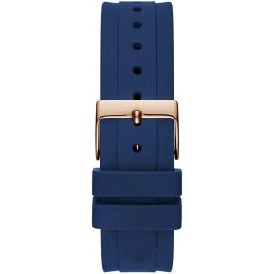 Guess Women’s Quartz Blue Silicone Strap Rose Gold & White Dial 36mm Watch GW0257L3 - Image 2