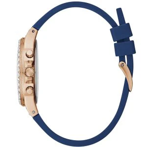 Guess Women’s Quartz Blue Silicone Strap Rose Gold & White Dial 36mm Watch GW0257L3 - Image 3