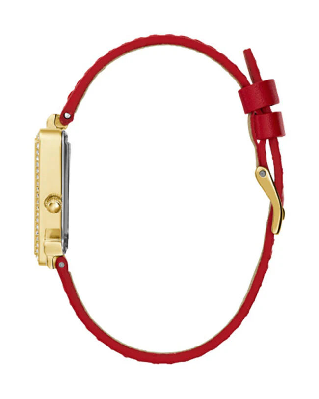 Guess Women’s Quartz Red Silicone Strap Gold Dial 36mm Watch GW0484L1 - Image 2