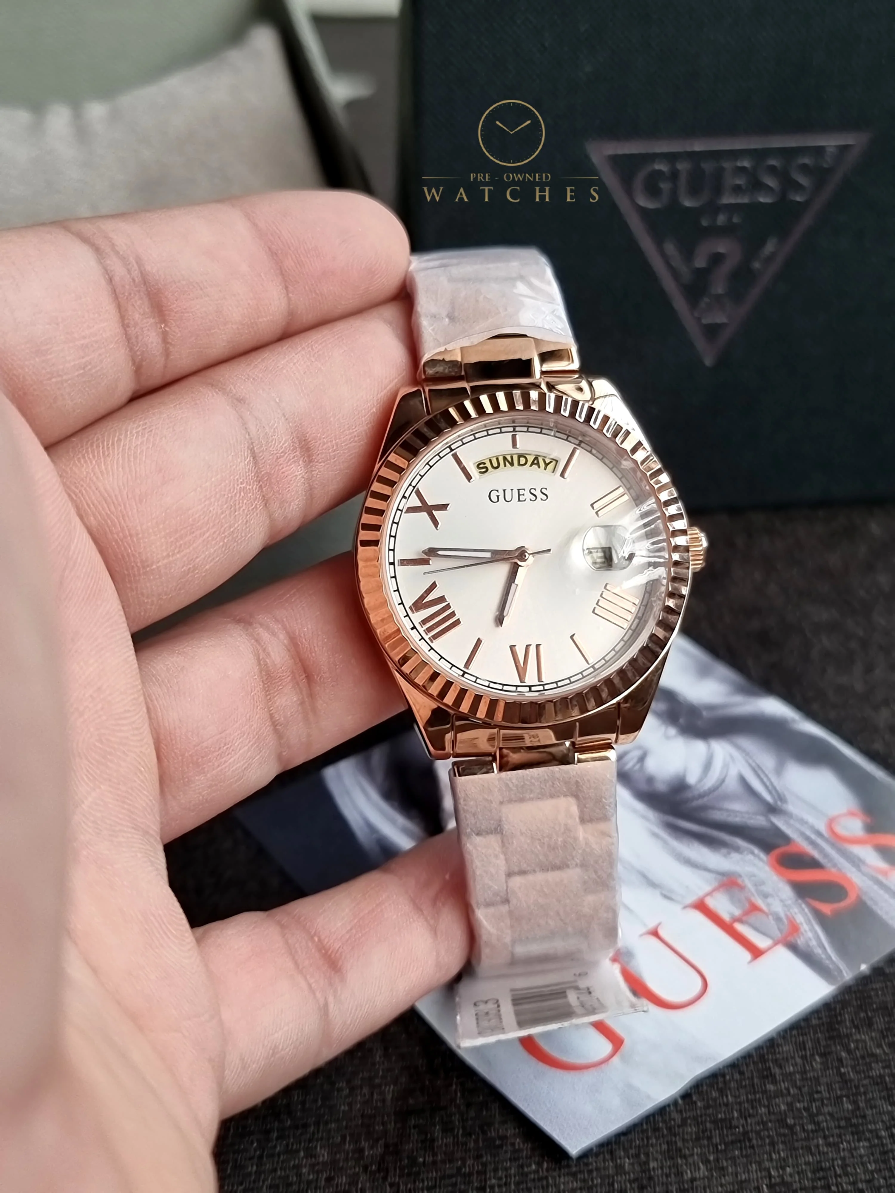 Guess Women’s Quartz Rose Gold Stainless Steel White Dial 36mm Watch GW0308L3 - Image 6