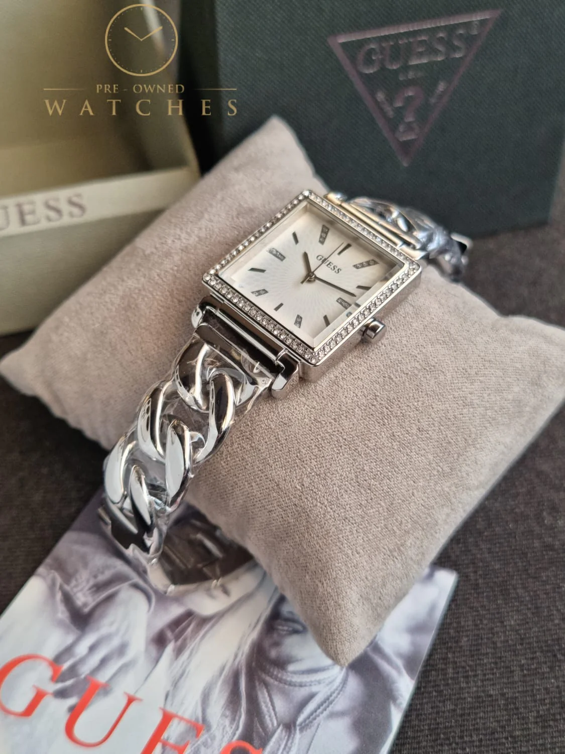 Guess Women’s Quartz Silver Stainless Steel Silver Dial 28mm Watch W1030L1 - Image 7