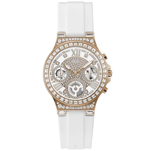 Guess Women’s Quartz White Silicone Strap White Dial 36mm Watch GW0257L2