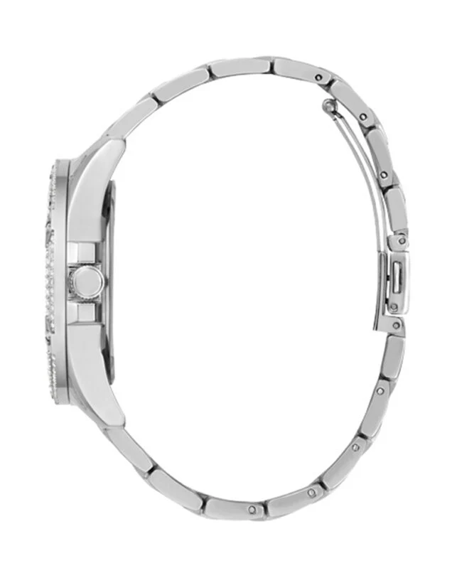 Guess Womens Silver Stainless Steel Case With Crystals Day+Date Silver Dial Silver Stainless Steel Bracelet Watch GW0464L1 - Image 3