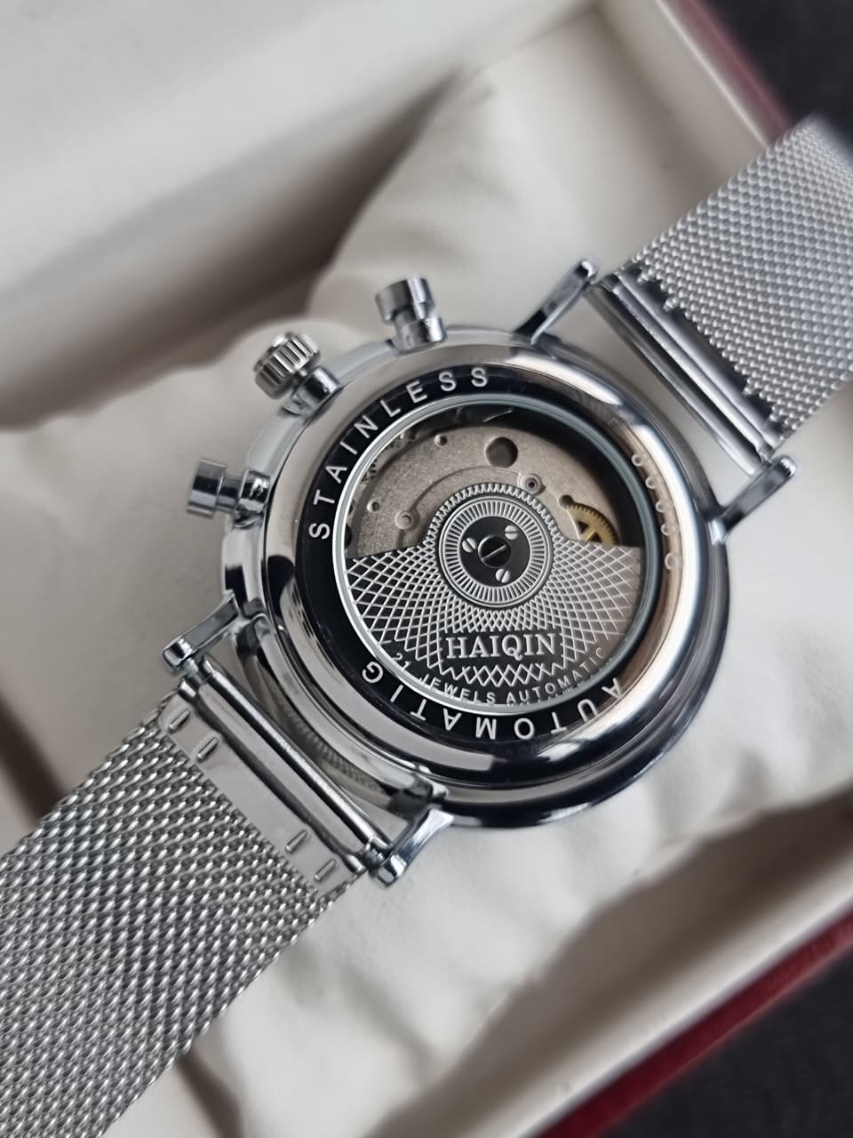 Haiqin Automatic White Dial Moon Phase 41mm Gents Watch - Image 5