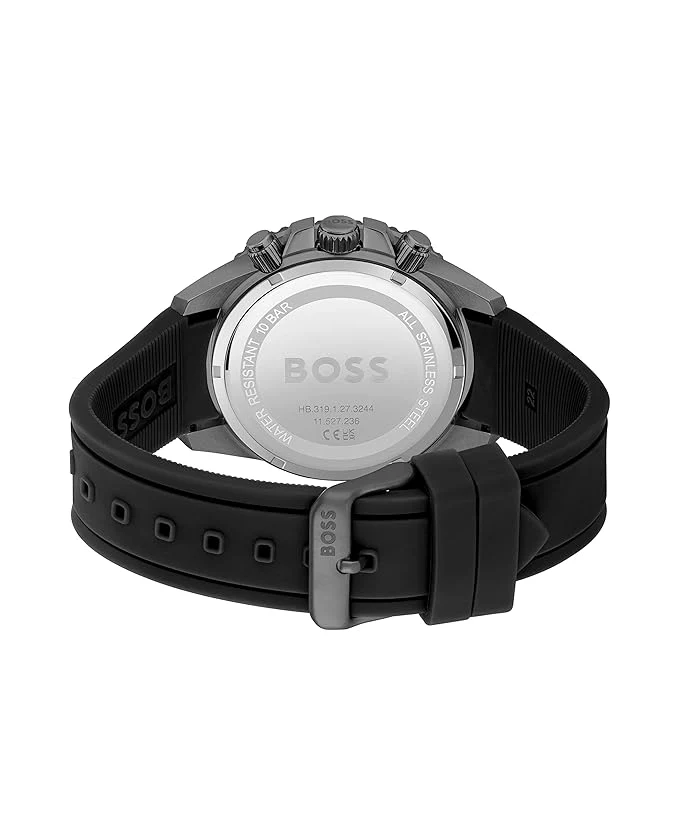 Hugo Boss Admiral Silicone Analog Men's Watch-1513967 (Green Dial Black Colored Strap) - Image 3