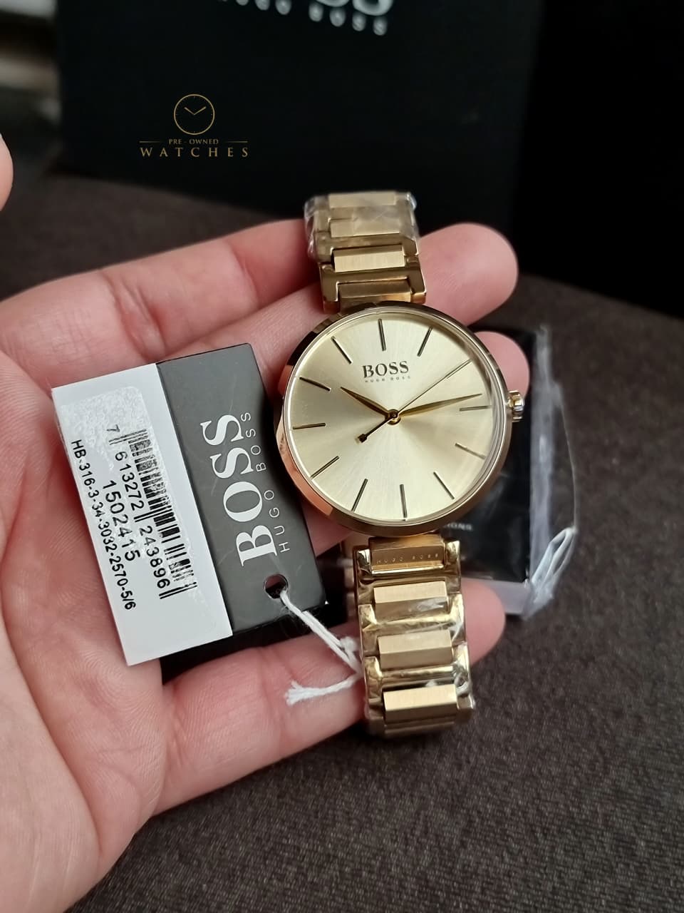 HUGO BOSS Allusion Gold Stainless Steel Gold Dial Quartz Watch for Ladies - 1502415 - Image 4