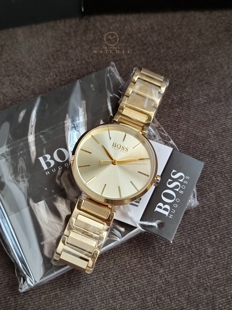 HUGO BOSS Allusion Gold Stainless Steel Gold Dial Quartz Watch for Ladies - 1502415 - Image 6