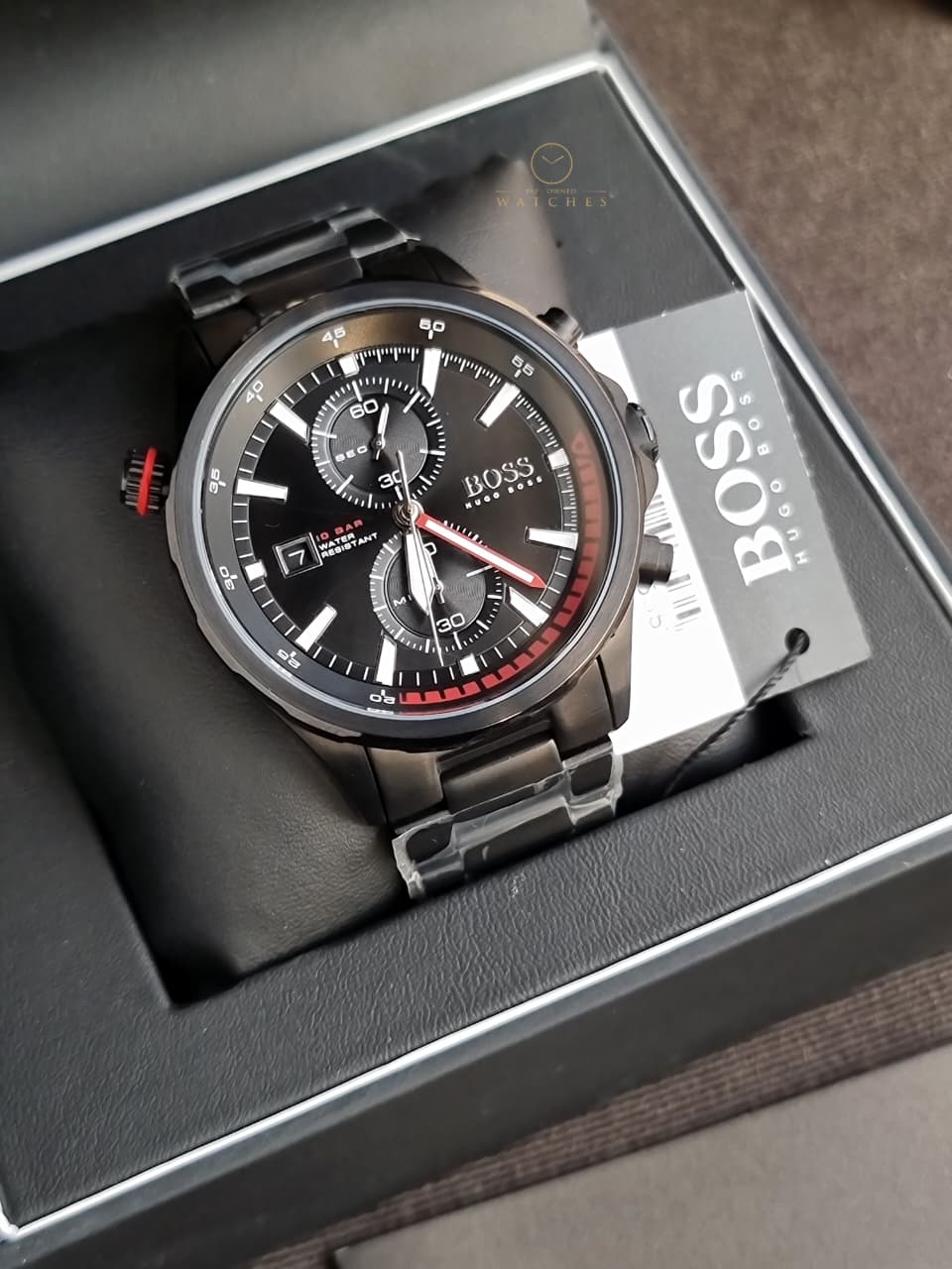 Hugo Boss Men’s Chronograph Quartz Stainless Steel Black Dial 46mm Watch 1513825 - Image 4