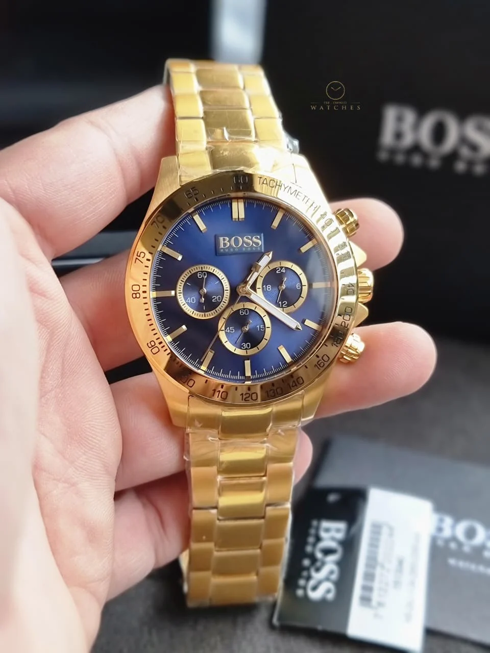 Hugo Boss Men’s Chronograph Quartz Stainless Steel Blue Dial 44mm Watch 1513340 - Image 2