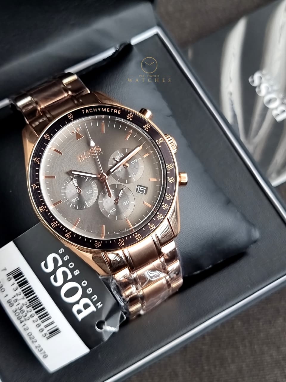 Hugo Boss Men’s Chronograph Quartz Stainless Steel Grey Dial 44mm Watch 1513632 - Image 3