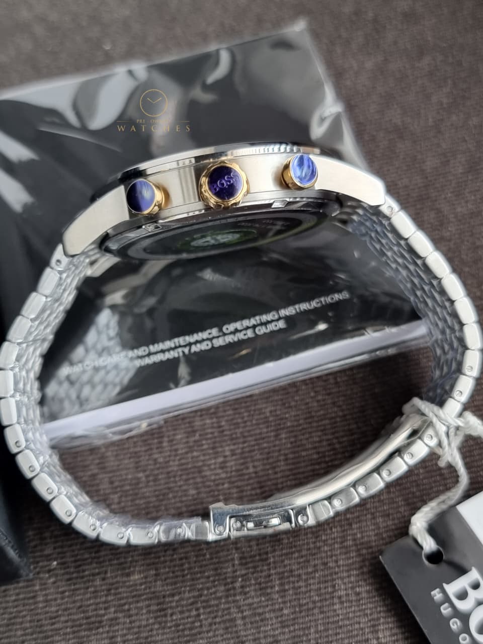 Hugo Boss Men’s Chronograph Quartz Stainless Steel White Dial 44mm Watch 1513499 - Image 4