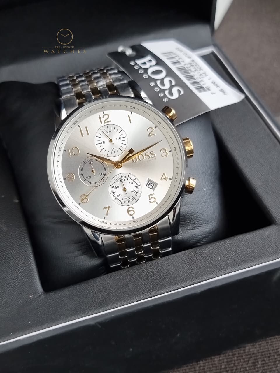 Hugo Boss Men’s Chronograph Quartz Stainless Steel White Dial 44mm Watch 1513499 - Image 5